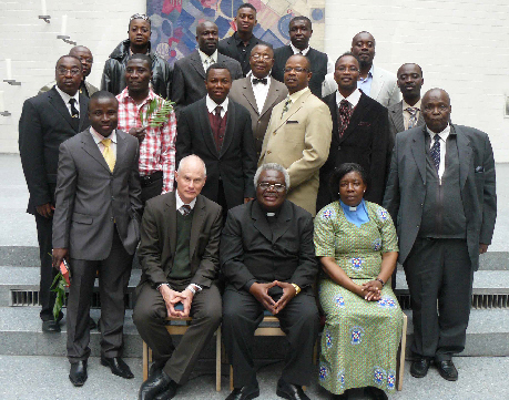 Members with the Moderator and Revs. Aduama and Raudonat