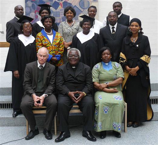 The Choir with the Moderator of the PCG, Rev. Riley Raudonat and Rev. Elizabeth Aduama