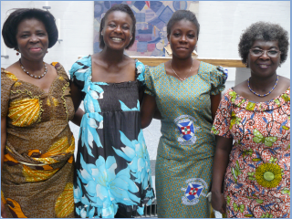 Members with Dora Nyaaba Alepasse from the Northern Ghana Partnership during her visit to Frankfurt.